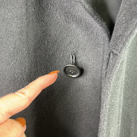 MICHAEL KORS Black Nylon Wool Overcoat Long Sleeve Button Up Jacket Size‎ 14R - Picture 10 of 11